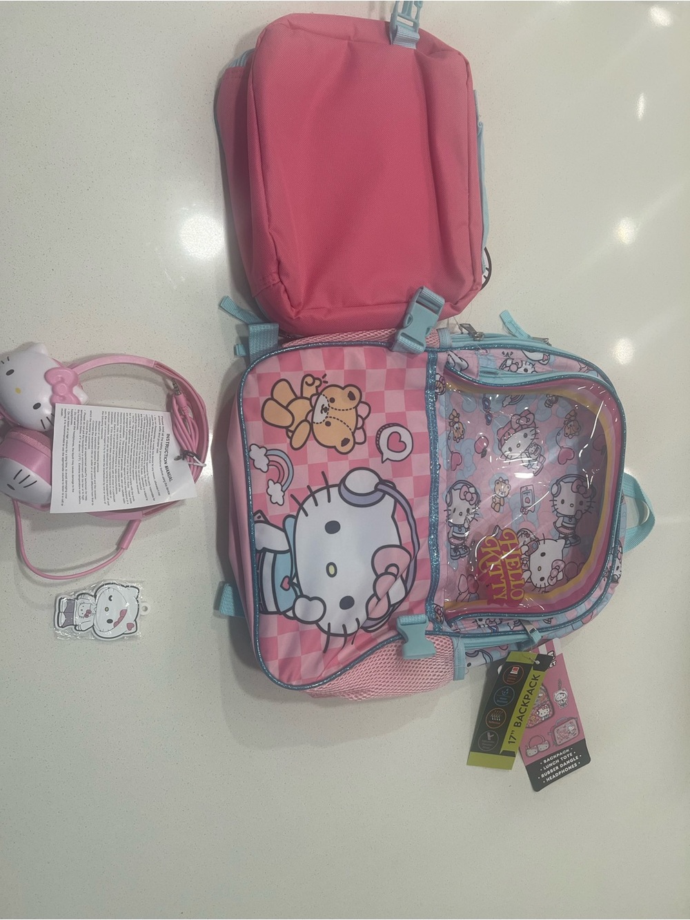 Hello Kitty You Glow Girl Backpack with Lunchbox And Headphones 17inches - Picture 7 of 9